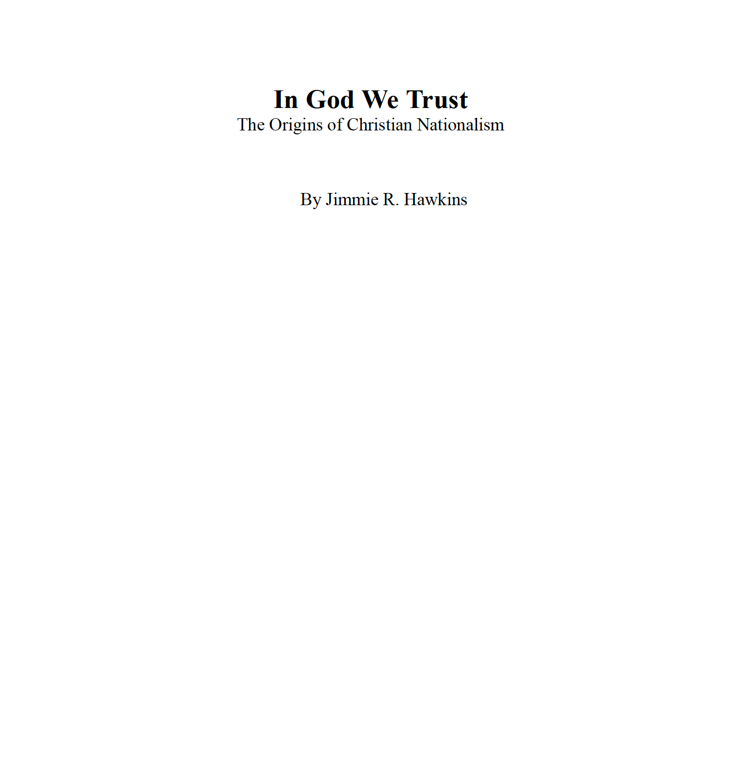 In God We Trust